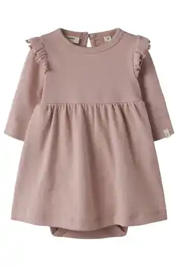Wehkamp LIL' ATELIER BABY korte jurk ajour oudroze aanbieding