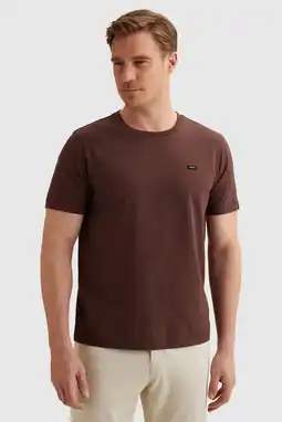 Wehkamp Vanguard regular gestreept T-shirt roodbruin aanbieding