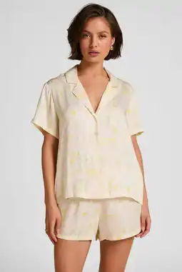 Wehkamp Hunkemöller pyjamashort lichtgeel aanbieding