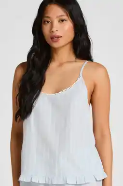 Wehkamp Hunkemöller pyjamatop met ruches lichtblauw aanbieding