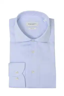 Wehkamp Profuomo slim fit strijkvrij overhemd blauw extra lange mouw aanbieding
