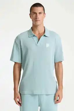 Wehkamp CHASIN' regular polo met textuur blauw aanbieding