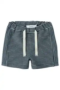 Wehkamp NAME IT BABY regular gestreepte casual short donkerblauw aanbieding