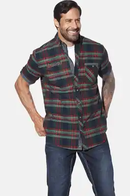 Wehkamp Jan Vanderstorm casual overhemd SNALLE Plus Size donkerblauw aanbieding