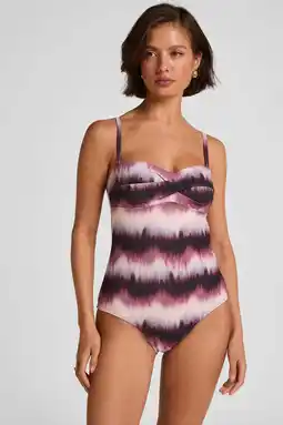 Wehkamp Hunkemöller strapless badpak Mauritius paars/ecru aanbieding