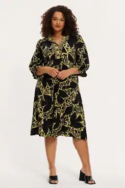 Wehkamp YOEK jurk Plus Size - geel aanbieding
