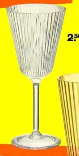 Kwantum Wijnglas Ribbel Transparant aanbieding