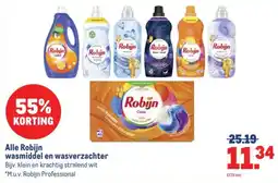 Makro Robijn wasmiddel en wasverzachter aanbieding