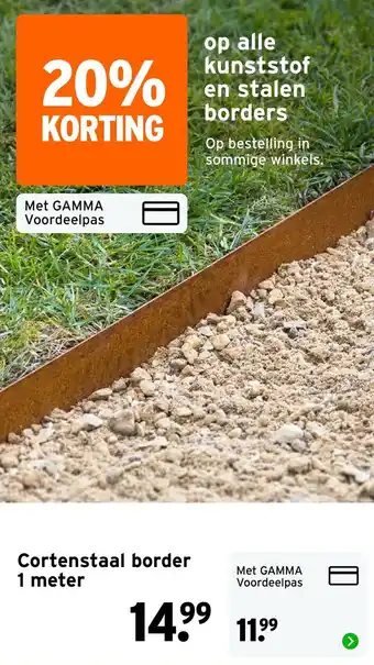 GAMMA Cortenstaal border aanbieding