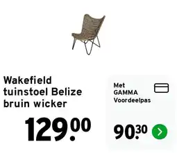 GAMMA Wakefield tuinstoel Belize bruin wicker aanbieding