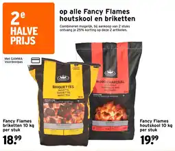 GAMMA Fancy Flames houtskool en briketten aanbieding