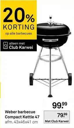 Karwei Weber barbecue Compact Kettle 47 aanbieding