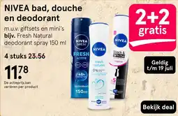 Etos Nivea bad, douche en deodorant aanbieding