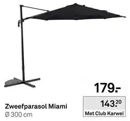 Karwei Met Club Karwei Zweefparasol Miami aanbieding