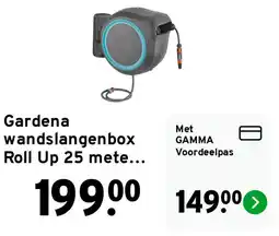 GAMMA Gardena wandslangbox Roll Up 25 meter aanbieding