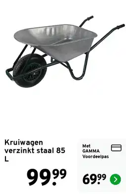 GAMMA GAMMA Kruiwagen verzinkt staal 85 L aanbieding