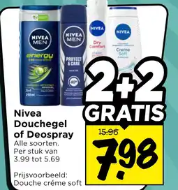 Vomar Voordeelmarkt Nivea Douchegel of Deospray aanbieding