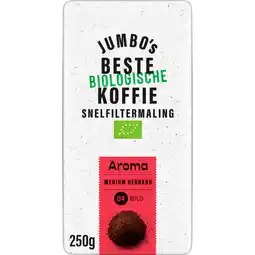 Jumbo Jumbo's Beste Biologische Koffie Snelfiltermaling 250 g aanbieding