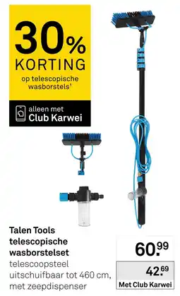 Karwei Talen Tools telescopische wasborstelset aanbieding