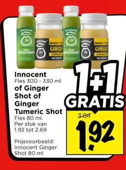 Vomar Voordeelmarkt Innocent of Ginger Shot of Ginger Tumeric Shot aanbieding