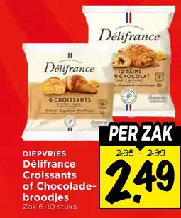 Vomar Voordeelmarkt DIEPVRIES Délifrance Croissants of Chocolade- broodjes aanbieding