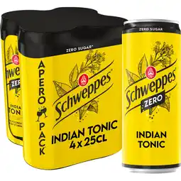 Jumbo Schweppes Indian Tonic Zero 4 x 250ML aanbieding