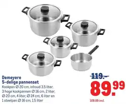 Makro Demeyere 5-delige pannenset aanbieding
