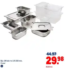 Makro GN bak rvs 1/6 150 mm aanbieding