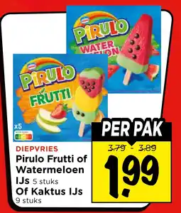 Vomar Voordeelmarkt DIEPVRIES Pirulo Frutti of Watermeloen IJs Of Kaktus IJs aanbieding