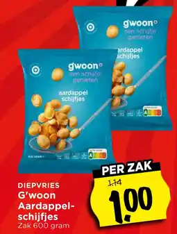 Vomar Voordeelmarkt DIEPVRIES G'woon Aardappel- schijfjes aanbieding