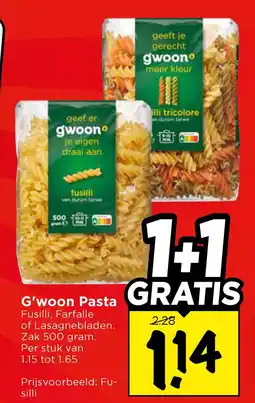 Vomar Voordeelmarkt G'woon Pasta aanbieding