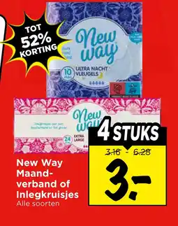 Vomar Voordeelmarkt New Way Maand- verband of Inlegkruisjes aanbieding