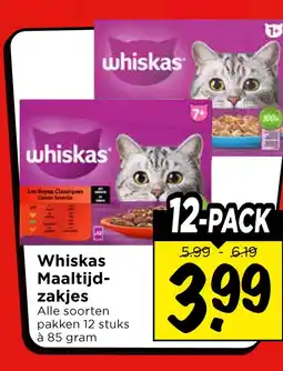 Vomar Voordeelmarkt Whiskas Maaltijd- zakjes aanbieding