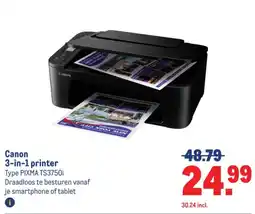 Makro Canon 3-in-1 printer Type PIXMA TS3750i aanbieding