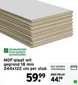 GAMMA MDF-plaat wit aanbieding