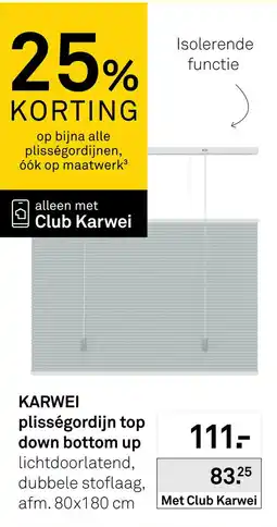 Karwei Karwei plisségordijn top down bottom up aanbieding