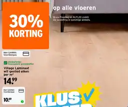 GAMMA Village Laminaat wit geolied eiken aanbieding