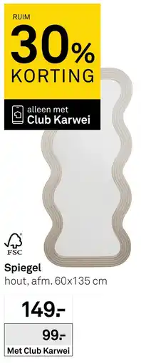 Karwei Spiegel hout aanbieding