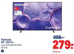 Makro Samsung 43" LED-tv Type UE43U8070FUXXXN 4K UHD aanbieding