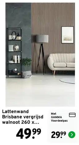 GAMMA Lattenwand Brisbane vergrijisd walnoot aanbieding