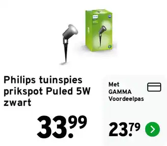 GAMMA Philips tuinspies prikspot Puled 5W zwart aanbieding
