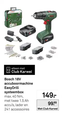 Karwei Bosch 18V accuboomachine EasyDrill systeembox aanbieding