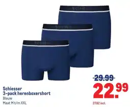 Makro Schiesser 3-pack herenboxershort aanbieding