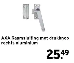 GAMMA AXA Raamsluiting met drukknop rechts aluminium aanbieding