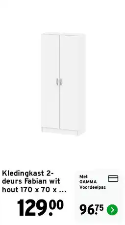 GAMMA IKEA Kledingkast 2-deurs Fabian wit aanbieding