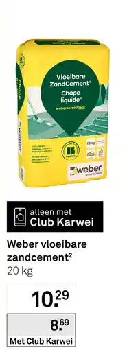 Karwei weber vloeibare zandcement² aanbieding