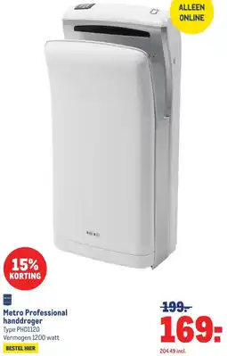 Makro Metro Professional handdroger aanbieding