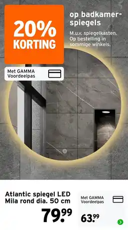 GAMMA Atlantic spiegel LED Mila rond aanbieding
