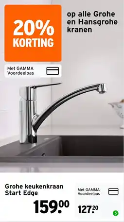 GAMMA Grohe keukenkraan Start Edge aanbieding