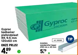 GAMMA Gyprocor badkamer plafondplaat RK 9.5 mm aanbieding